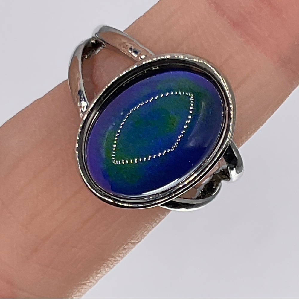 Mood Ring Bohemian Style Size 6.25 Silver Tone Hippie Chunky Retro Color Change